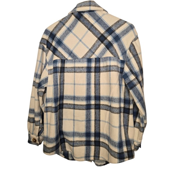 STREETWEAR SOCIETY‎ Plaid Grunge Shacket Oversized Flannel Shirt Jacket Size S - Picture 3 of 10
